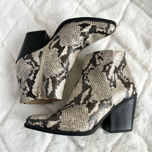 Soul by Naturalizer White Snakeskin Heeled Bootie